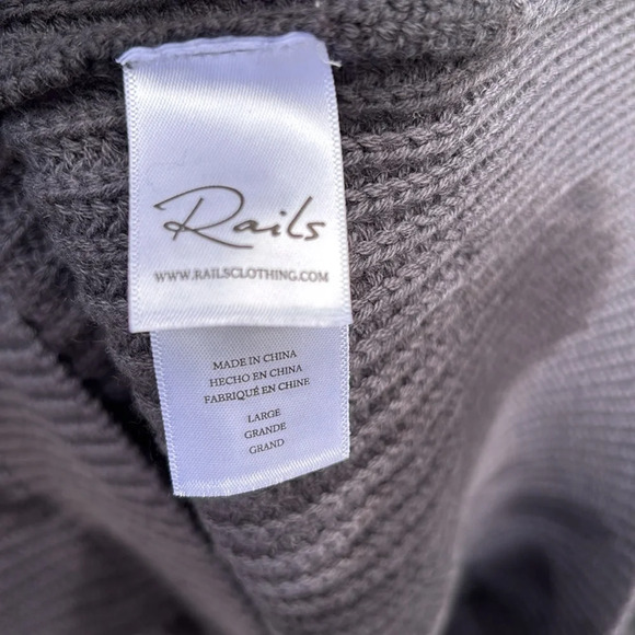 NWT Rails Venus Iron Black Tie Dye Cotton Cashmere Sweater L Pullover Ribbed - Picture 4 of 6